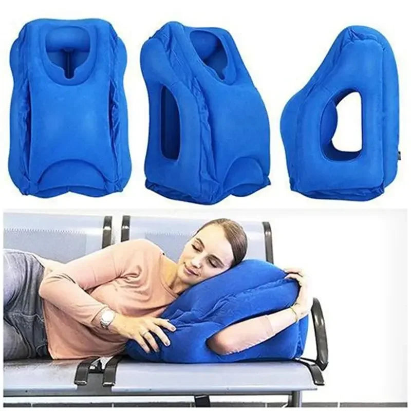 Inflatable Travel Pillow with Headrest